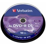 Płyty DVD+R DL 8,5GB 8X VERBATIM CAKE10