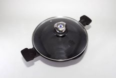 Wok aluminiowy szklana pokrywa 30cm Stahlberg 1579-s