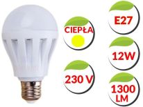 ŻARÓWKA E27 LED 5630SMD 12W 1300lm =120W CIEPŁA Z4