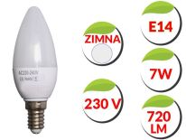 Żarówka ŚWIECZKA E14 7W LED 2835 SMD 715m ZIMNA Z8