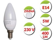 Żarówka LED E14 SMD 2835 zimna 5W 500lm = 60W Z10