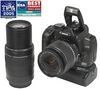 CANON EOS 350D + EF-S 18-55 II + EF 55-200 USM + BG-E3 grip + COMPACT FLASH 512Mb card + NB2LH compatible battery + Video bag