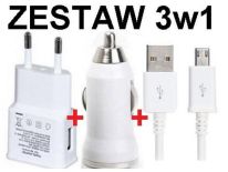 ŁADOWARKA SIECIOWA SAMOCHODOWA 3w1 USB