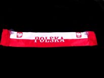 Szalik POLSKA na szybę z przylepcami 48cm x 8cm