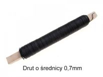 Drut na Patyku Czarny 0,7mm [Komplet - 20 Sztuk]