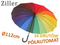  ELEGANCKI KOLOROWY PARASOL Z WYGIĘTĄ RĄCZKĄ ZL404