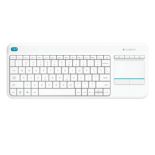 Logitech K400 Plus Wireless Touch Keyboard Biała