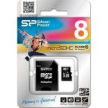 Karta pamięci MicroSDHC Silicon Power 8GB Class 10 + adapter