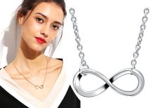 Naszyjnik złoty srebrny choker znak infinity 