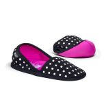 BUILT Travel Slippers Small - Składane kapcie podróżne z etui rozmiar 35-37 (Mini Dot Black and White)