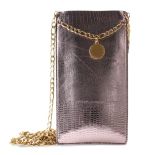 PURO GLAM Chain - Etui uniwersalne do smartfonów z 2 kieszeniami na karty w/gold chain XXL (brązowy)