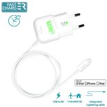 PURO Mini Travel Fast Charger- Ładowarka Apple 2.4 A złącze Lightning MFi (biały)