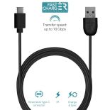 PURO Type-C Charge & Sync Cable - Kabel USB-C 3.1 na USB-A 3.1 do ładowania & synchronizacji danych, 3A, 10 Gbps, 1 m (czarny)