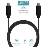 PURO Type-C Charge & Sync Cable - Kabel USB-C 3.1 na USB-C 3.1 do ładowania & synchronizacji danych, 3A, 10 Gbps, 1 m (czarny)