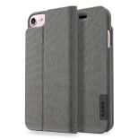 Laut APEX KNIT - Etui iPhone 8 / 7 / 6s / 6 z kieszenią na kartę + stand up + 2 x folia na ekran w zestawie (Granite)