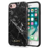 Laut HUEX ELEMENTS - Etui iPhone 8 / 7 / 6s / 6 z 2 foliami na ekran w zestawie (Marble Black)