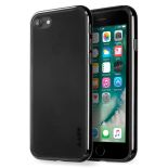 Laut EXOFRAME - Etui iPhone 8 / 7 z aluminiową ramką z 2 foliami na ekran w zestawie (Jet Black)