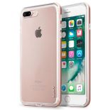 Laut EXOFRAME - Etui iPhone 8 Plus / 7 Plus z aluminiową ramką z 2 foliami na ekran w zestawie (Rose Gold)