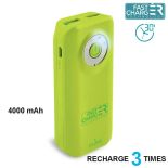 PURO Universal External Fast Charger Battery - Uniwersalny Power Bank 4000 mAh, 2 x USB, 2.4 A (limonkowy)