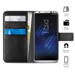 PURO Booklet Wallet Case - Etui Samsung Galaxy S8+ z kieszeniami na karty + stand up (czarny)