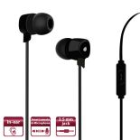 PURO Prisma Earphones - Słuchawki z płaskim kablem z mikrofonem i pilotem (czarny)