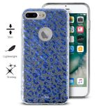 PURO Glitter Shine Leopard Cover - Etui iPhone 8 Plus / 7 Plus / 6s Plus / 6 Plus (Blue) Limited edition