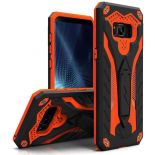 Zizo Static Cover - Pancerne etui Samsung Galaxy S8 z podstawką (Black/Orange)