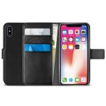 PURO Booklet Wallet Case - Etui iPhone Xs / X z kieszeniami na karty + stand up (czarny)