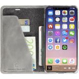 Krusell Sunne 4 Card FolioWallet - Skórzane etui iPhone X z kieszeniami na karty + stand up (Light)