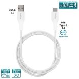 PURO Type-C Charge & Sync Cable - Kabel USB-C 2.0 na USB-A 2.0 do ładowania & synchronizacji danych, 2A, 480 Mbps, 1m (biały)