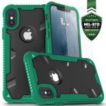 Zizo Proton Case - Pancerne etui iPhone X ze szkłem 9H na ekran (Emerald Green/Solid Black)