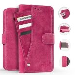 Zizo Slide Out Wallet Pouch - Skórzane etui iPhone X z kieszeniami na karty wewnątrz oraz na zewnątrz etui + stand up (Pink)