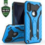 Zizo Static Cover - Pancerne etui iPhone X z podstawką (Blue/Black)