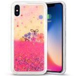 Zizo Liquid Glitter Star Case - Etui iPhone X (Spring Flowers)