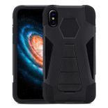 Zizo Dual Layered Hybrid Cover - Pancerne etui iPhone X z podstawką (Black)