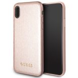 Guess Iridescent - Etui iPhone Xs / X (różowo złoty)