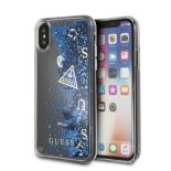 Guess Liquid Glitter - Etui iPhone X (niebieski)