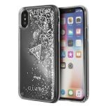 Guess Liquid Glitter - Etui iPhone X (srebrny)