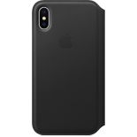 Apple Leather Folio - Skórzane etui iPhone X z kieszeniami na karty (czarny)