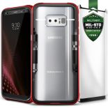 Zizo Shock Case - Pancerne etui Samsung Galaxy Note 8 (2017) z hartowanym szkłem na ekran (Red/Black)