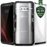 Zizo Shock Case - Pancerne etui Samsung Galaxy Note 8 (2017) z hartowanym szkłem na ekran (Black/Black)