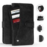 Zizo Slide Out Wallet Pouch - Skórzane etui Samsung Galaxy Note 8 (2017) z kieszeniami na karty wewnątrz oraz na zewnątrz etui + stand up (Black)