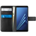 PURO Booklet Wallet Case - Etui Samsung Galaxy A8 (2018) z kieszeniami na karty + stand up (czarny)