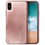 Laut HUEX METALLICS - Etui iPhone Xs / X z 2 foliami na ekran w zestawie (Rose Gold)