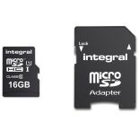 Integral UltimaPro - Karta pamięci 16GB microSDHC/XC 90MB/s Class 10 UHS-I U1 + Adapter