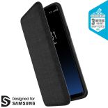 Speck Presidio Folio - Etui Samsung Galaxy S9+ z kieszenią na karty + stand up (Heathered Black/Black/Slate Grey)