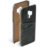 Krusell Sunne 2 Card Cover - Skórzane etui Samsung Galaxy S9 z dwoma zewnętrznymi kieszeniami na karty (Black)