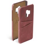 Krusell Sunne 2 Card Cover - Skórzane etui Samsung Galaxy S9 z dwoma zewnętrznymi kieszeniami na karty (Red)