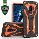 Zizo Static Cover - Pancerne etui Samsung Galaxy S9+ z podstawką (Black/Orange)