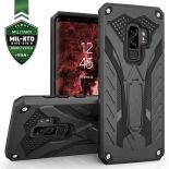 Zizo Static Cover - Pancerne etui Samsung Galaxy S9+ z podstawką (Black/Black)